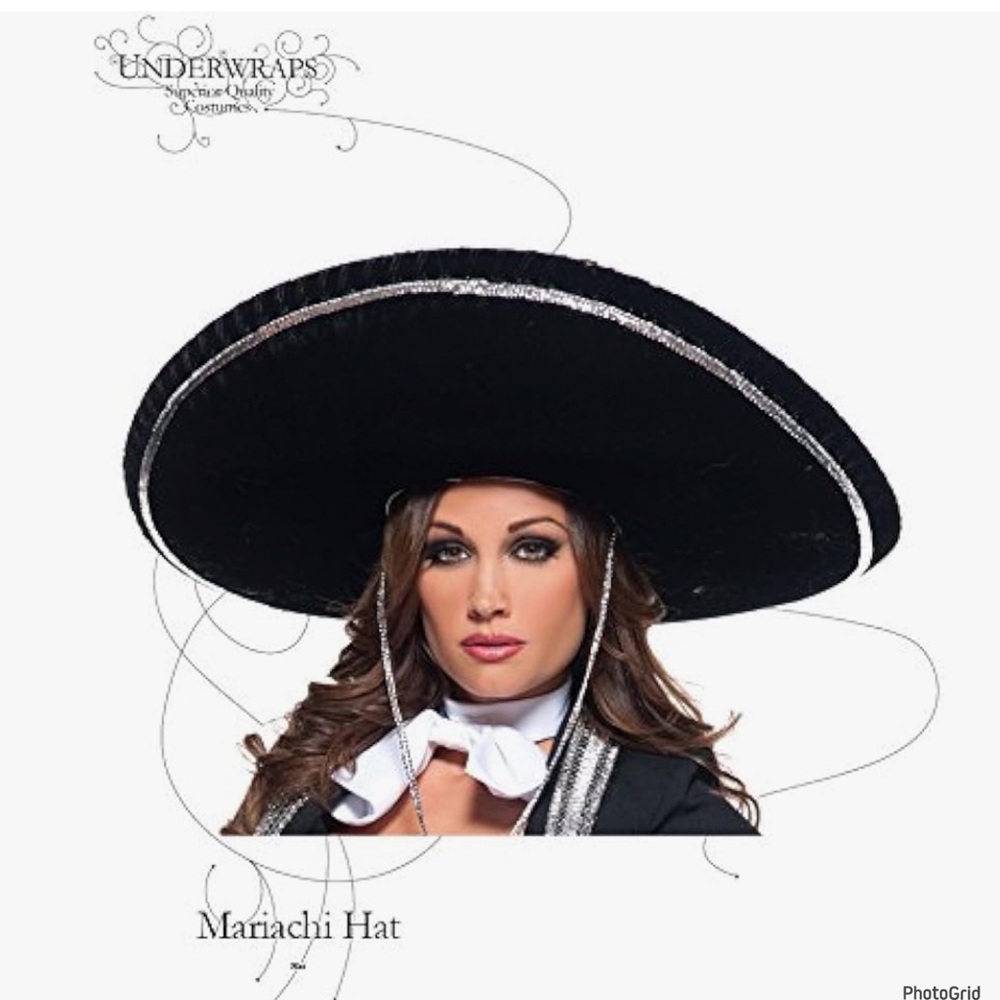 Underwraps Black Mariachi hat Halloween costume NEW